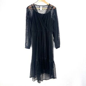 CAbi Black Sheer Theatre Dress